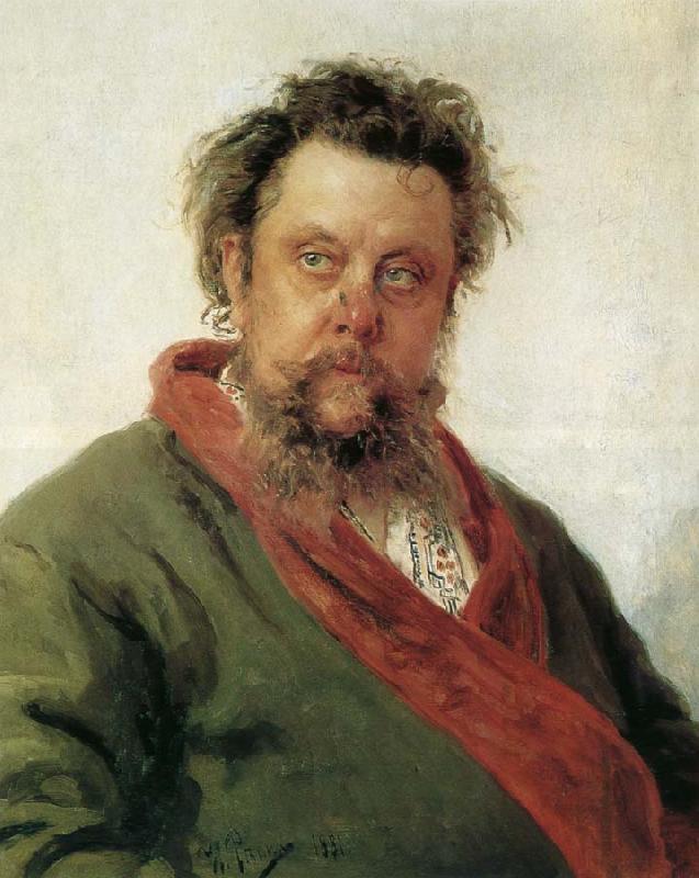 Ilya Repin Canadian composer portrait Mussorgsky oil painting image
